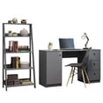 thumbnail image 1 of Madesa Desk with Drawer 53" + Ladder Shelf Standing Bookcase - Gray, 1 of 4