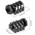 thumbnail image 2 of Conector hembra estéreo de auriculares Audio Video negro de Montaje en PCB de 6,35 mm 6 pin 5uds, 2 of 3