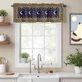 thumbnail image 2 of Stars Moon Valance Curtain Mystical Gorgeous Gold Dark Blue Moon Star Window Valances Rod Pocket Short Curtains Window Treatments for Kitchen Bedroom Bathroom Laundry 54" x 18", 2 of 9