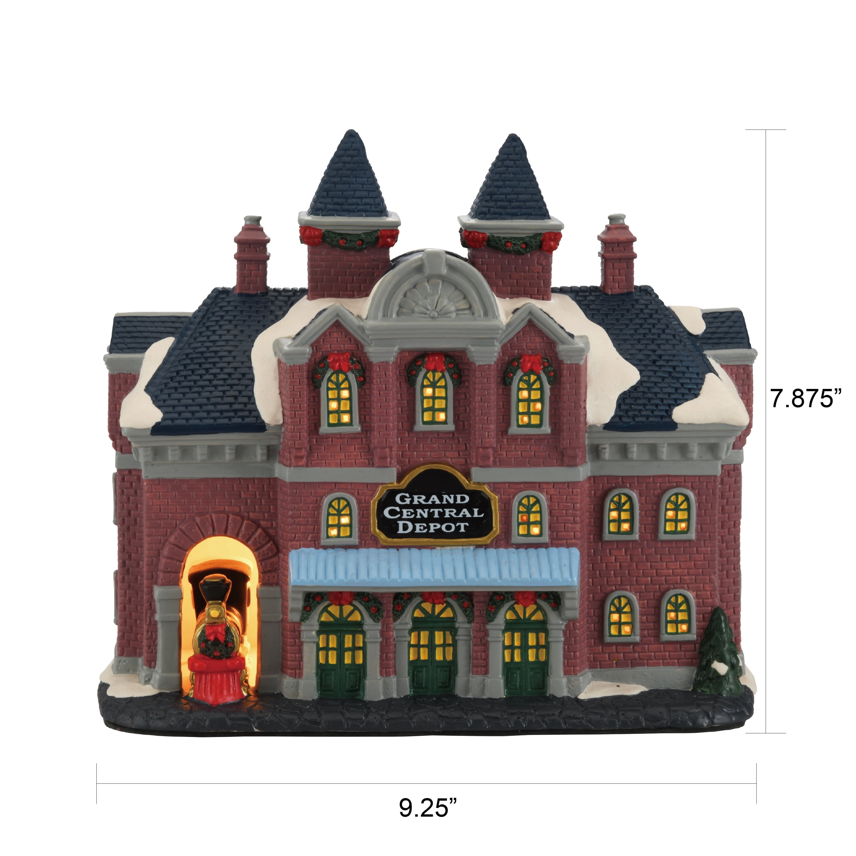 Light-Up Grand Central Depot Christmas Village Building, Multicolor, 8", by Holiday Time