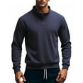 thumbnail image 4 of Sweatshirts for Men 2025 Fall Winter Long Sleeve Quarter Zipper Stand Collar Plain Sweatshirt Pullover Tops, 4 of 8