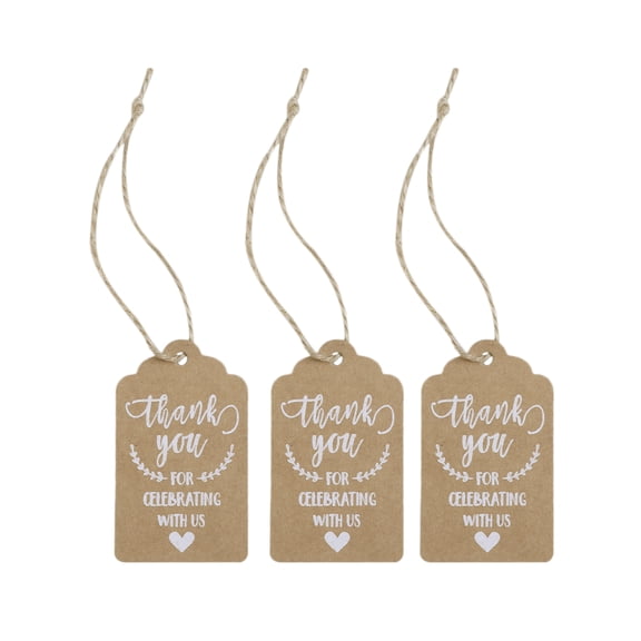 YUNLIGHTS 50Pcs Wedding Favours for Guest Kraft Paper Tags Light Brown Invitation Letter Accessory