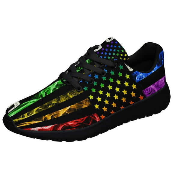 LGBT Pride Shoes Sneakers for Women Men Black Size 3.5