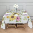 thumbnail image 4 of Sunflower Square Tablecloth 60x60in(152x152cm) – Waterproof Polyester Printed Table Cover, Wrinkle Resistant & Washable for Kitchen Dining Picnic Party Decor, 4 of 6