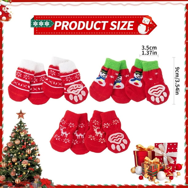 12 PCS Non Slip Dog Socks Paw Protector Pet Socks Paws Stop Licking Anti Scratch Warmth Grips Traction Control on Hardwood Walmart