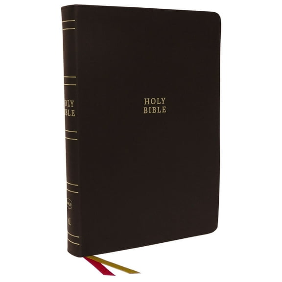 NKJV Holy Bible, Super Giant Print Reference Bible, Brown Bonded Leather, 43,000 Cross References, Red Letter, Comfort P, (Hardcover)