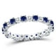 9/10 Carat (ctw) Bague de Fiançailles Saphir Bleu Naturel en Or Blanc 10 Carats avec Diamants Accent – image 1 sur 4