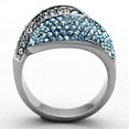 thumbnail image 3 of Luxe Jewelry Designs Women's Stainless Steel Ring with Round Blue Top Grade Crystals - Size 9, 3 of 4