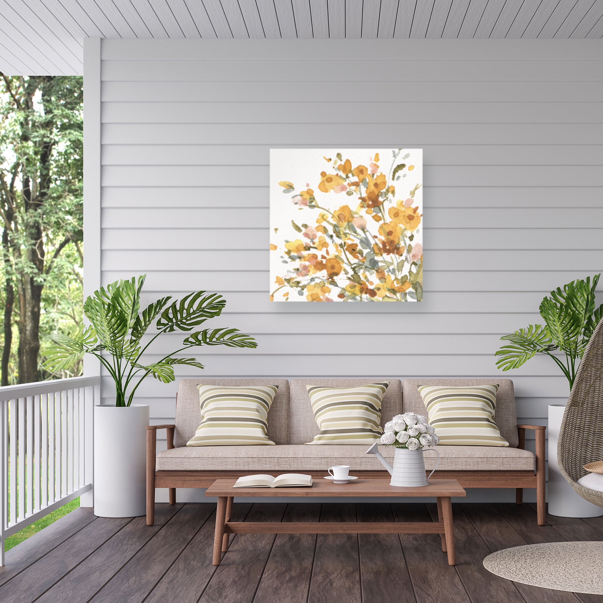 Lisa Audit 'Happy Yellow 09' Outdoor Canvas 18x18