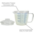 thumbnail image 4 of 500ml/16oz Glass Measuring Cup with Lid, Easy Grip Handle and V-Shaped Spout, Three Measurement Scale(OZ, Cup, ML) , Coffee Milk Frothing Pitcher Latte Maker in Kitchen Restaurant, 4 of 7
