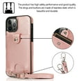 thumbnail image 6 of Crossbody Phone Case for iPhone 13 Pro(6.1") 2021, Allytech PU Leather Back Card Holder Detachable Lanyard Adjustable Strap Drop Protection Purse Slim Bag Case for iPhone 13 Pro 2021, Rosegold, 6 of 6