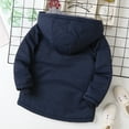 thumbnail image 4 of MEZZALL Kids Boys Girls Winter Thicken Coat Solid Color Hooded Jacket Toddler Windproof Thick Warm Outwear Classic Dailywear, Navy, 5-6 Years, 4 of 4