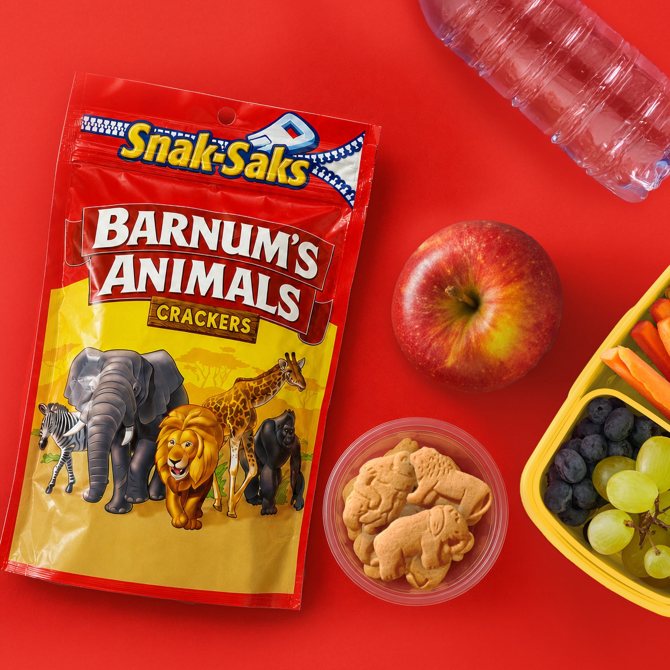 (4 pack) BARNUM'S Original Animal Crackers, Kids Snacks, Snak-Saks, 8 oz