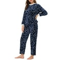 thumbnail image 4 of INSPIRAR CHIC Conjunto de Pijamas de Flanela Cálida de Mujer con Corazón y Estrella, con Pantalones de Forro de Felpa, Talla L Azul, 4 of 4