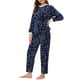 thumbnail image 4 of INSPIRAR CHIC Conjunto de Pijamas de Flanela Cálida de Mujer con Corazón y Estrella, con Pantalones de Forro de Felpa, Talla XS, Azul, 4 of 4