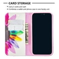 thumbnail image 2 of Dteck Case for Apple iPhone 12 mini 5.4-inch,Patterned Flip PU Leather Wallet Case Magnetic 3 Card Holder Slots with 1 Cash Pocket Protective Kickstand Shell Cover,Half Flower, 2 of 7