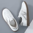 thumbnail image 1 of Zapatillas deportivas de moda con cordones para mujer, transpirables para caminar (plata 41), 1 of 9