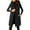 Black, variant on Breezora Women's Detachable Hood Mid Length Quilted Vest Warm Stylish Winter Padded Sleeveless Coat L Size Black