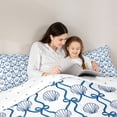 thumbnail image 4 of Erosebridal Girls Blue Ribbon Bow Bedding Comforter Set 7-Piece,Ocean Seashell King Bedding Sets for Teens Women,Lightweight Room Decor, 4 of 6