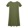 thumbnail image 6 of Spazoro Toddler Girls A-Line Dress, Solid Color Round Neck Casual Short Sleeve Princess Dresses for Child Girls Green Size 13 T, 6 of 6