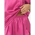 thumbnail image 4 of DARING DIVA Women's Satin Pajama Pullover T-shirt with Shorts Lounge Sets S Hot Pink, 4 of 6