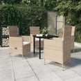 thumbnail image 1 of vidaXL 5 Piece Garden Dining Set with Cushions Beige, 1 of 5
