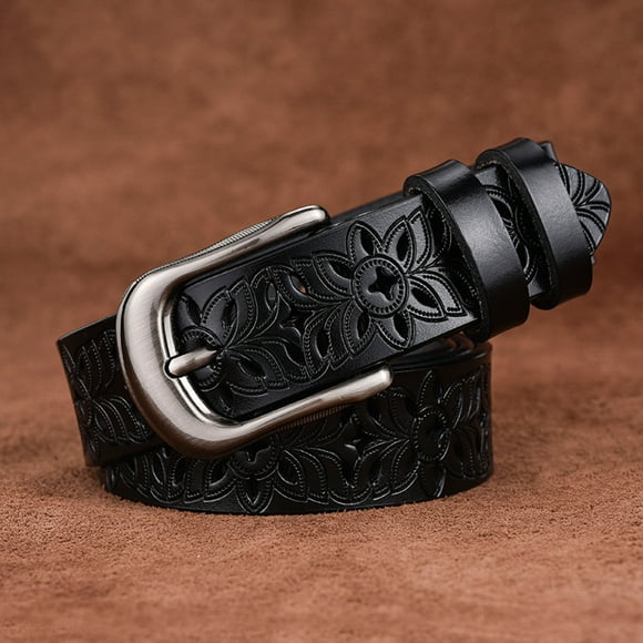 Women's Genuine Leather Belts Female Fashion Hollow Belt Vintage Waistband