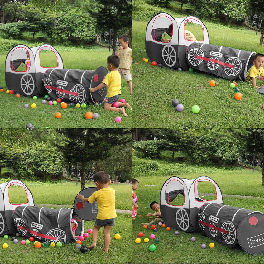 Mgaxyff 2IN1 Foldable Kids Baby Toddler Pop Up Play House Train Tent