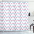 thumbnail image 1 of Ambesonne Herringbone Shower Curtain, Horizontal Stripes Art, 69"Wx70"L, White Pale Blue Pink, 1 of 3