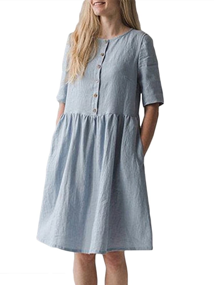 linen swing dress