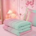 thumbnail image 5 of meiyoeat colorful Ombre Zipper Twin Comforter Sets with Fitted Sheet and 2 Pillowcases,Multicolor Gradient Lines Print Zipper Bedding Set,Reversible,4-Piece, 5 of 7