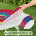 thumbnail image 5 of Colorful Rainbow Tie Dye Spiral Pattern Round Fitted Tablecloth with Elastic Edge,Dining Table Cover Waterproof,Outdoor Round Tablecloth for Camping,Dining,Indoor and Outdoor, 5 of 7