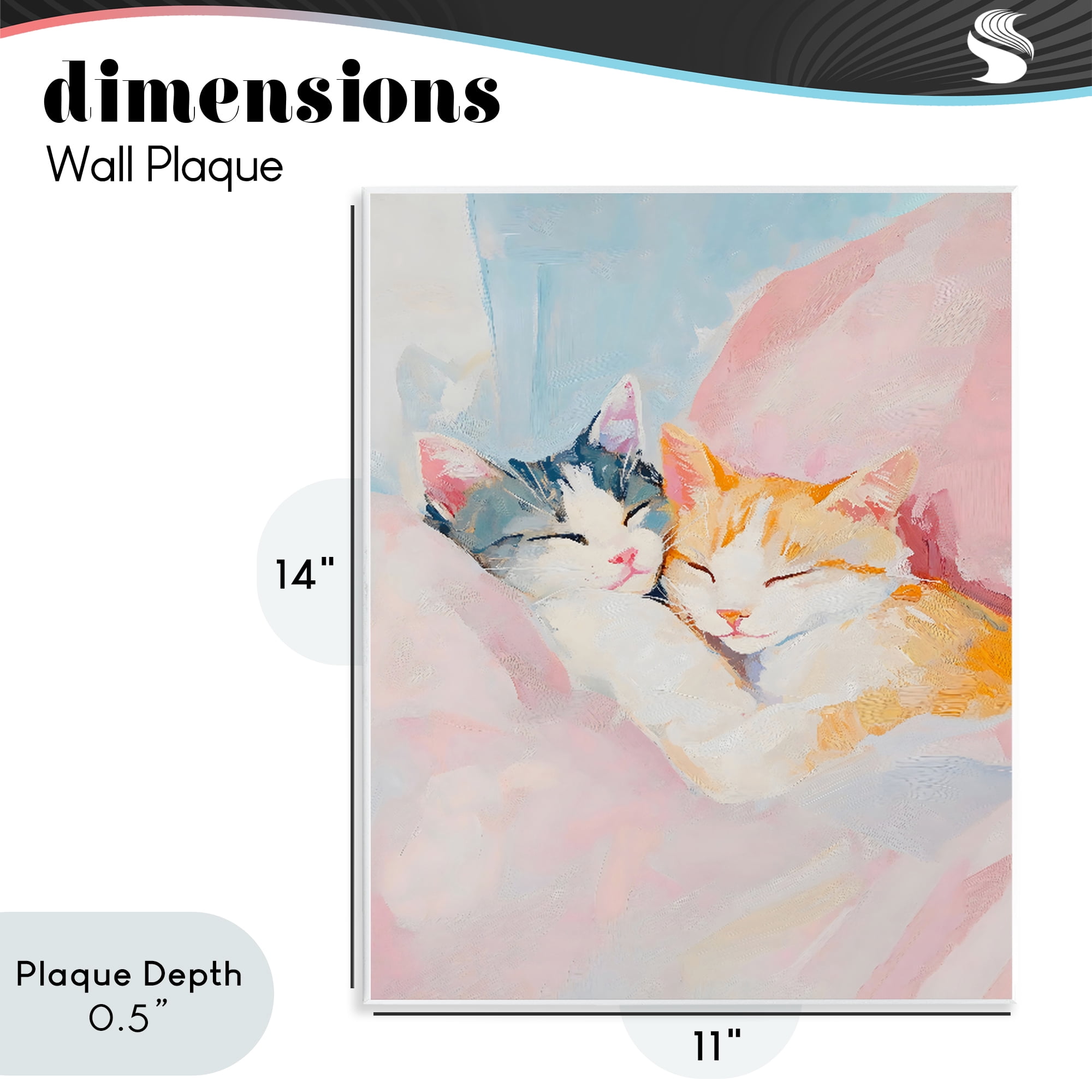 Stupell Industries Sleeping Kittens Embrace Wall Plaque Art, design by The Prints Vibe