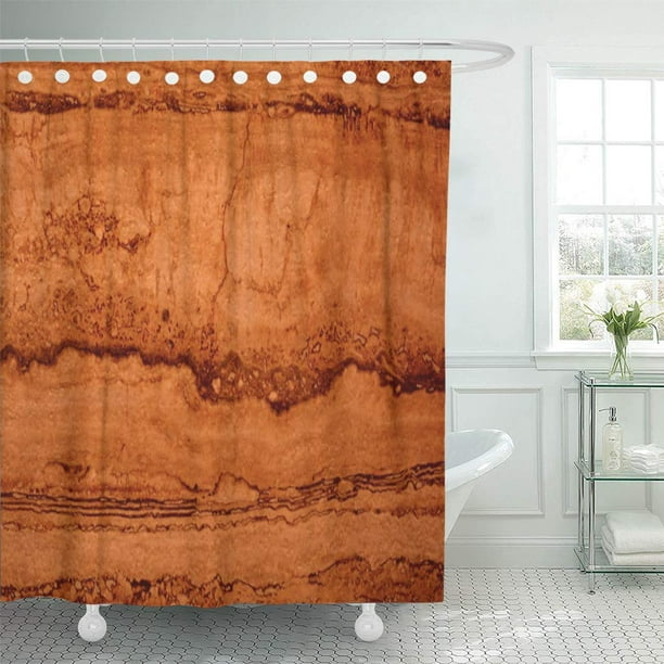 YUSDECOR Brown Marble Copper Granite Abstract Gem Stone Sand Beach Bathroom  Decor Bath Shower Curtain 66x72 inch 