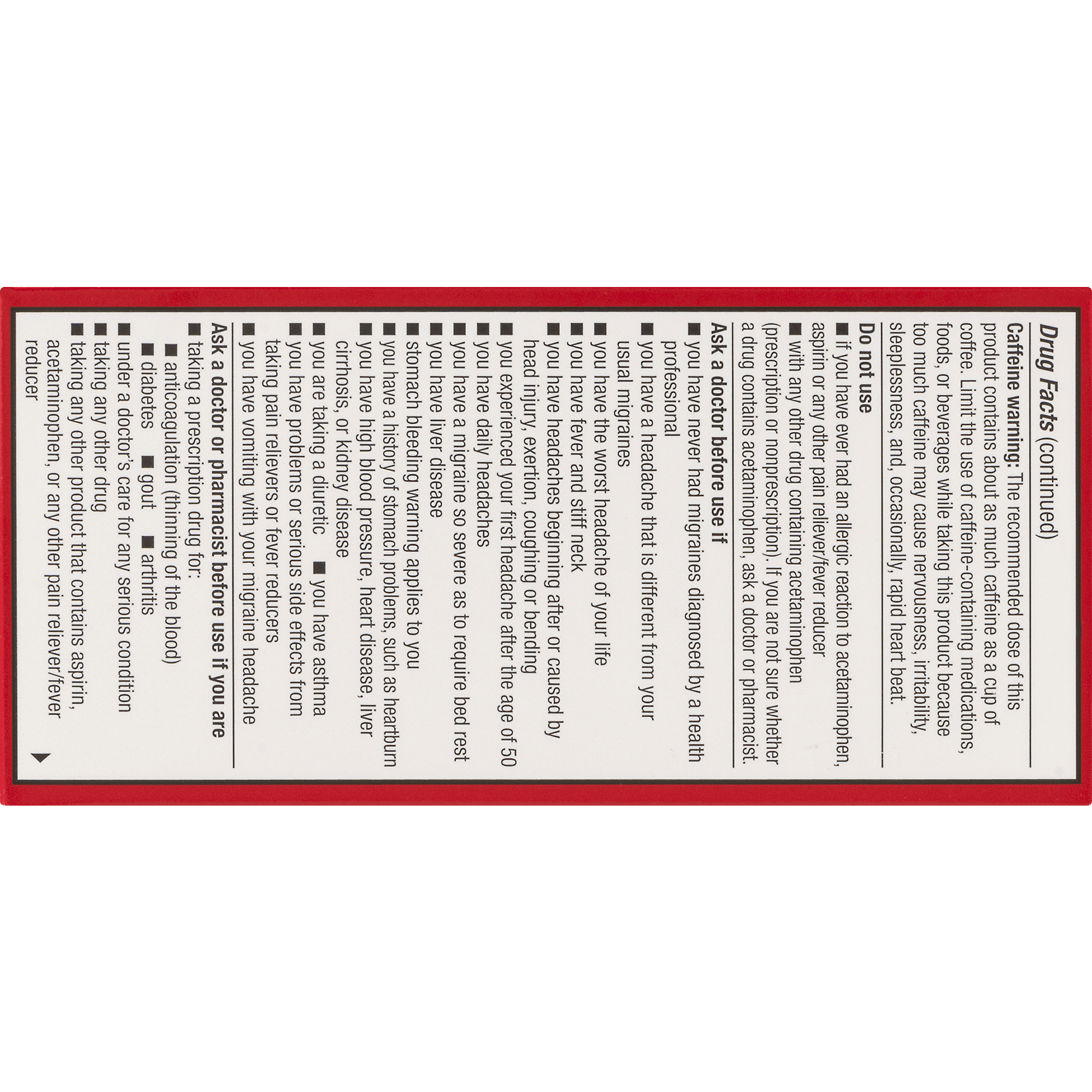 Excedrin Migraine Pain Reliever Caplets, 125 Count