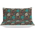 thumbnail image 3 of HAHDAXIA Skull Cute Pattern Bedding Solid Comforter Set for All Seasons,3 Pieces(1 Comforter+2 Pillowcases),Soft Microfiber Bedding Set Full(79"x90"), 3 of 7