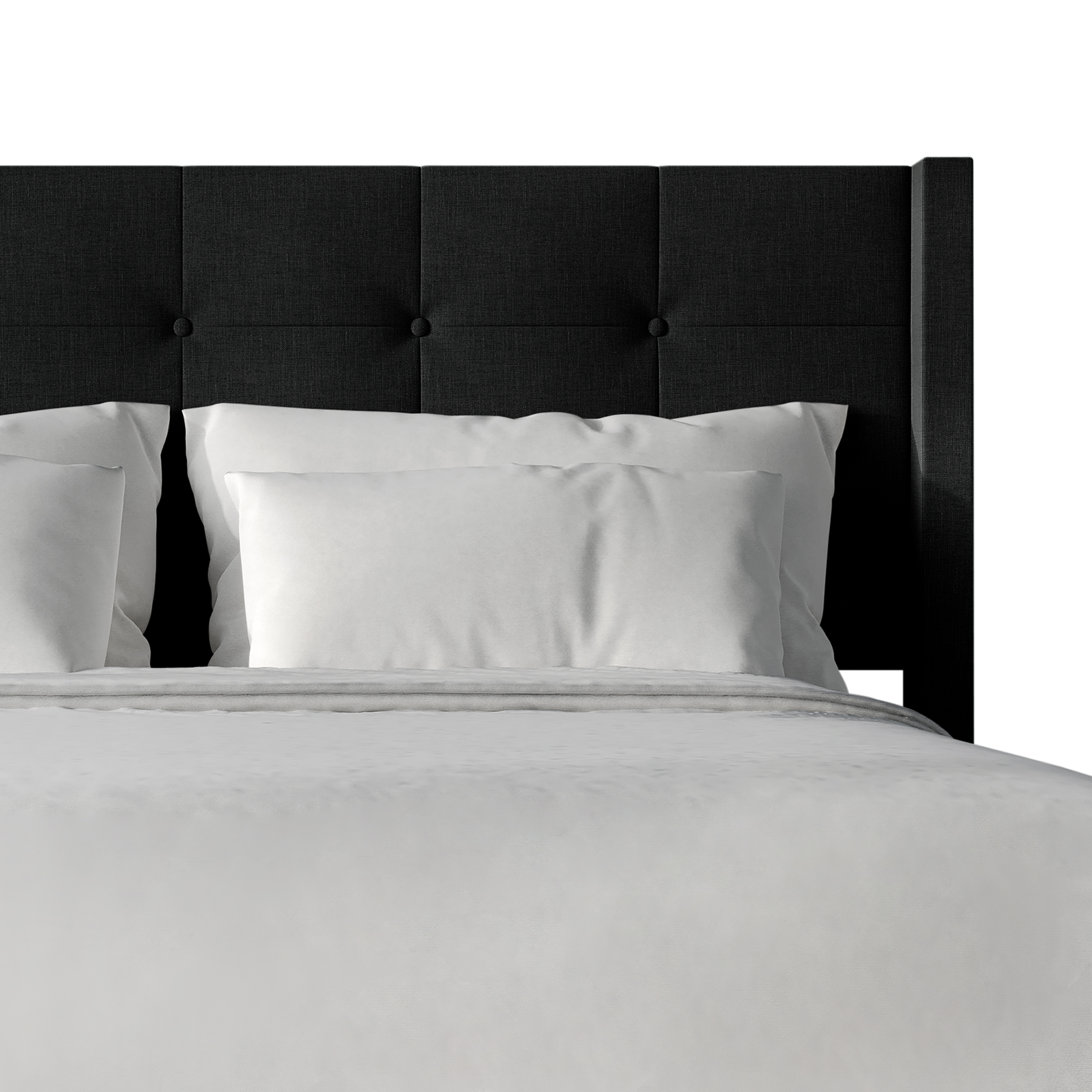 Castle Place Elegance Wingback Full Platform Bed, Black