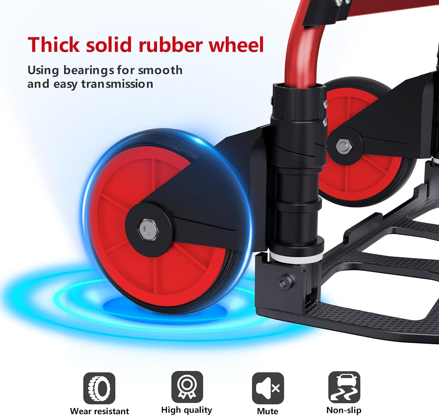 Dolly Cart with Wheels 330 lbs Capacity Folding Hand Truck Aluminum Lightweight Utility Cart Telescopic Handle Rubber Wheels No Assembly Required for Moving Shopping Office