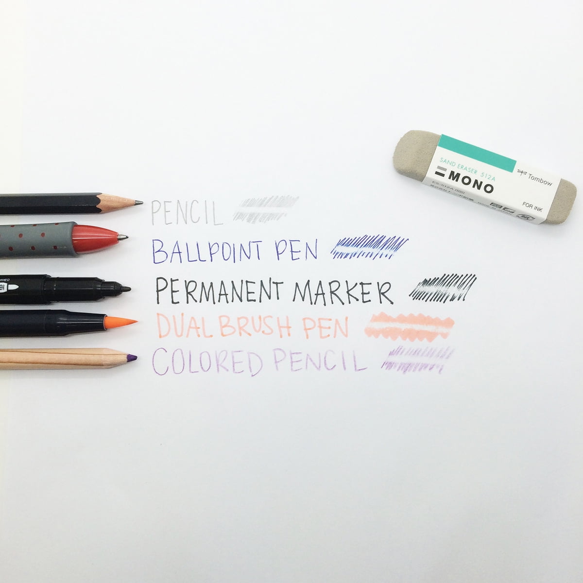Tombow Colored Pencil Eraser Display