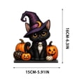 thumbnail image 7 of Halloween Wooden Desktop Ornament, Cute Black Cat Ghost Pumpkin Truck Table Sign, Gothic Tabletop Standee Tiered Tray Decor for Holiday Desk Party Shelf Farmhouse, 7 of 7