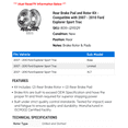 thumbnail image 2 of Rear Brake Pad and Rotor Kit - Compatible with 2007 - 2010 Ford Explorer Sport Trac 2008 2009, 2 of 2