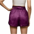 thumbnail image 4 of YUGYXL Women's Sequin Shorts Drawstring Classic Party Shorts Stretch Waist Vacation Shorts with Pockets Purple S, 4 of 8