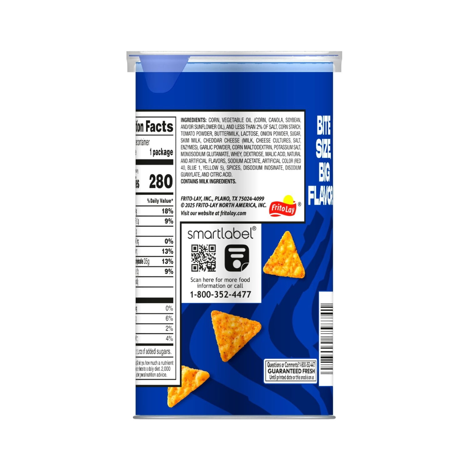 Doritos Minis Cool Ranch Flavored Tortilla Chips Single Serve Canister 1.95 oz