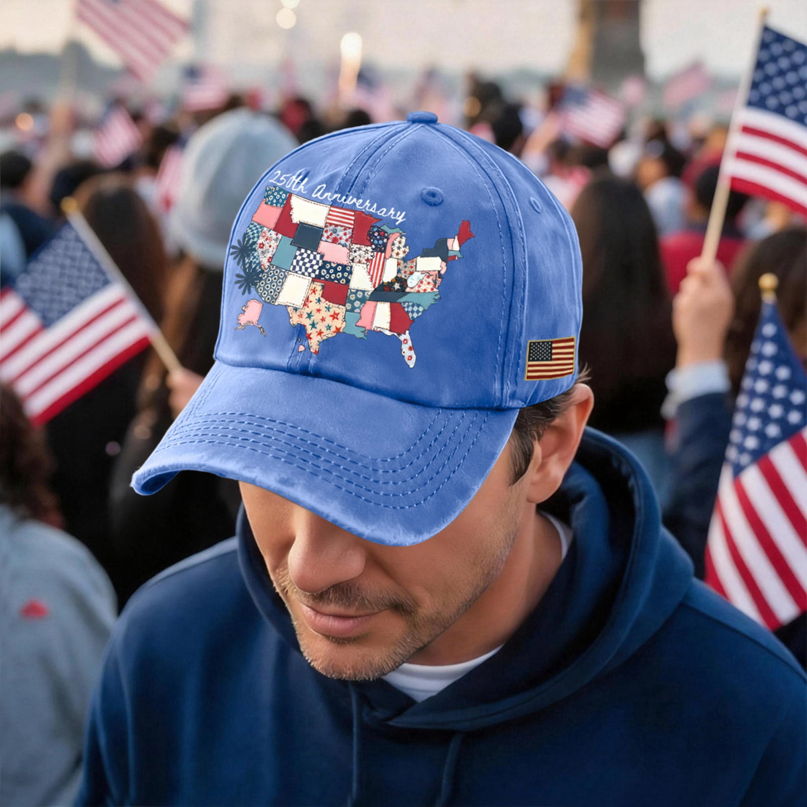 250 Anniversary USA Hat America 250 Merchandise 250 Year American Anniversary Hat Patriotic Baseball Cap,Sky Blue