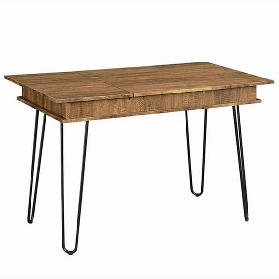 Sheeran Writing Desk with 4 Hidden Storages Rustic Amber
