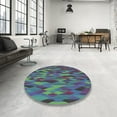 thumbnail image 4 of Ahgly Company Machine Washable Indoor Square Transitional Purple Haze Purple Area Rugs, 7' Square, 4 of 7