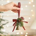 thumbnail image 5 of Adornos navideños, regalos navideños, colgante decorativo de metal con forma de mariposa, nudo y rama de piña, con lazo., 5 of 5