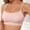 Pink, variant on Women Wireless Bra Solid Color Trendy Square Neck Seamless Lingerie Lightweight Soft Comfort Thin Straps Wave Trim Bralette Beige M