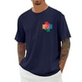 thumbnail image 3 of Mens Shirt Print Short Sleeve Crew Neck Street Style Tnak Top for Men,Navy,6XL, 3 of 6