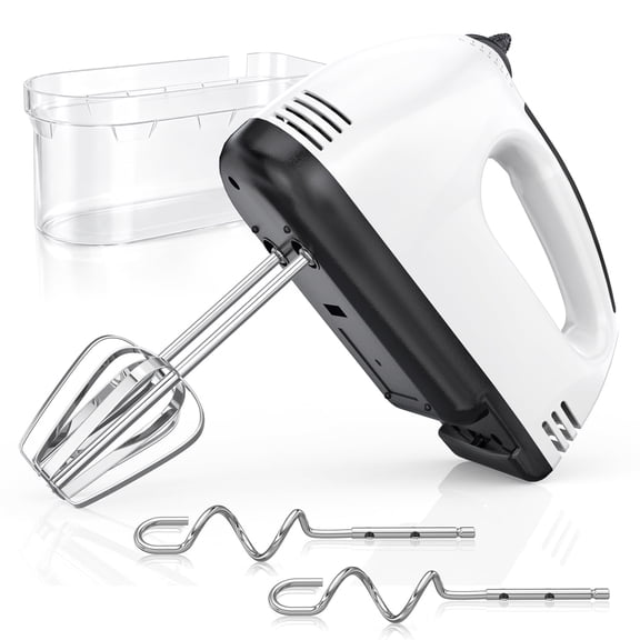 TINANA 7-Speed Electric Hand Mixer with Storage Case, Lightweight Handheld Baking Mixer with Stainless Steel Beaters & Dough Hooks,One-Touch Eject
